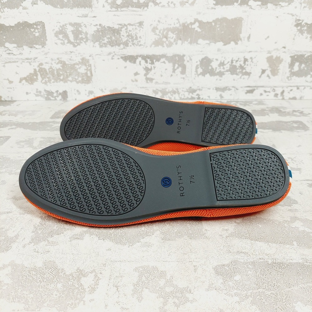 NEW Rothy's The Flat Orange Knit Round Toe Slip On Loafers C555 - Picture 6 of 8